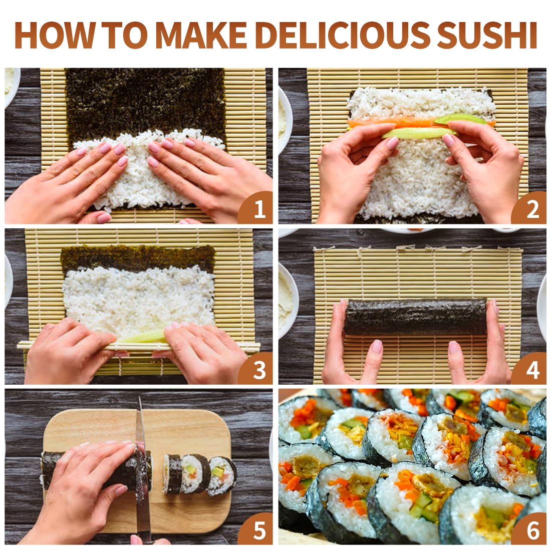 Sushi Making Set With Various  - Sushi Mat Bamboo review and price