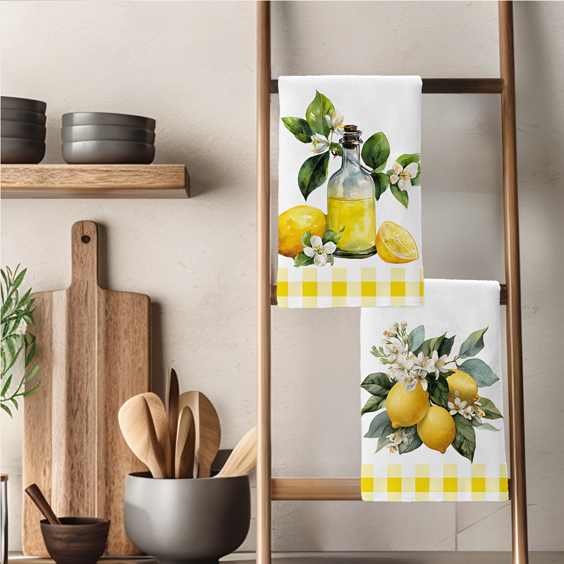 2pcs, lemon floral pattern kit - Home Cooking Supplies review and price